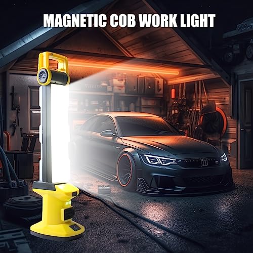 Rechargeable LED Work Light, 1500 Lumens | Magnetic Base, Cordless Battery Powered, Underhood Light, For Car Repairing/Inspection/Garage/Workshop/Emergency