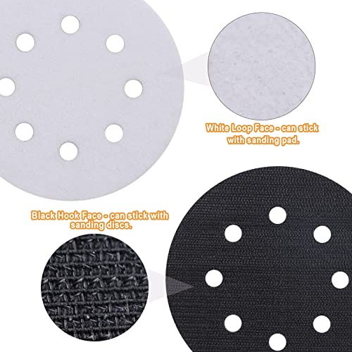 6 Pack Interface Pads, 5 Inch 8 Holes Hook and Loop Soft Foam Sanding Interface Pads, Sponge Cushion Backing Pad for Orbital Sander Automotive Woodworking Polishing - size: 5 inch 8 Hole - 6 Pack