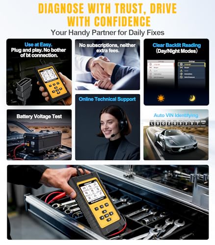 OBD2 Scanner for Porsche, OM817 Full System Diagnostic Tool, 10 Popular Reset Services, Read&Clear Codes, Auto VIN, Battery Test, One-Key I/M Readiness, No Subscriptions Lifetime Update