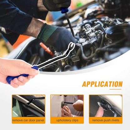 GOOACC Car Panel/Upholstery Fastener Remover Ergonomic Stainless Steel | Easily Removes Plastic Fasteners Reduces Damage to Panels and Loss of Clips Blue - color: Blue, size: 1Pc Remover