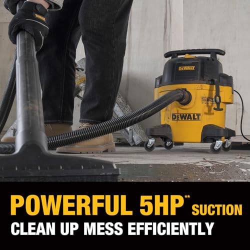 DEWALT STEALTHSONIC Wet Dry Shop Vacuum 6 Gallon 5 Peak HP, DXV06P-QTA | Ultra Quiet Motor with Powerful Suction, 6 Dust Bages and Complete Attachment Set for Garage, Workshop, Jobsite and Basement - size: 6 Gallon (6 Dust Bags)