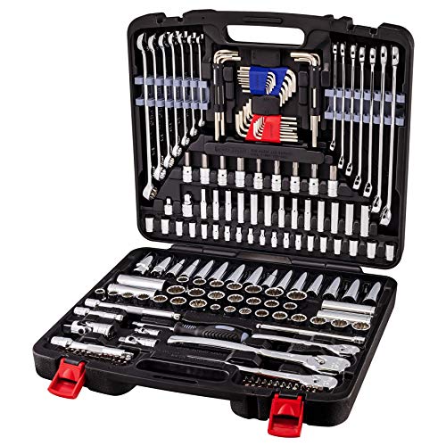 Powerbuilt 200 Piece 1/4-inch, 3/8-inch, and 1/2-inch Drive Mechanics Tool Set - with SAE and Metric Socket Set, Powerbuilt XT 90 Tooth Seal-Head Ratchets, including Case - 642472 - size: 200 Piece