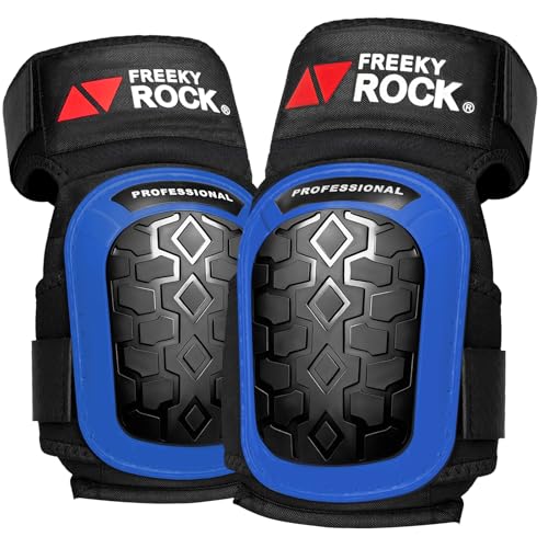 Knee Pads for Men Construction Knee Pads for Work with Heavy Duty Anti-Slip Cap Work Knee Pads with Thick Gel Padding Reinforced Thigh & Shin Straps for Construction Flooring Roofing, Blue - color: Blue-T