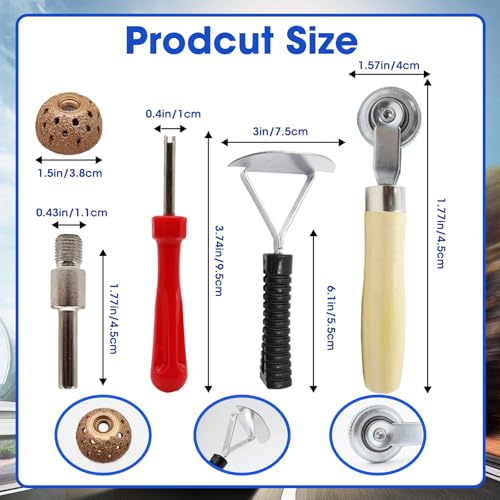 36Pcs Tire Repair Patch Tool Kit | Tire Patch Plugs with Repair Buffing Wheel Patch Roller Tool Inner Liner Scraper for Puncture Car Truck Bus Tractor Vehicle