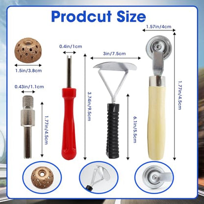 36Pcs Tire Repair Patch Tool Kit | Tire Patch Plugs with Repair Buffing Wheel Patch Roller Tool Inner Liner Scraper for Puncture Car Truck Bus Tractor Vehicle