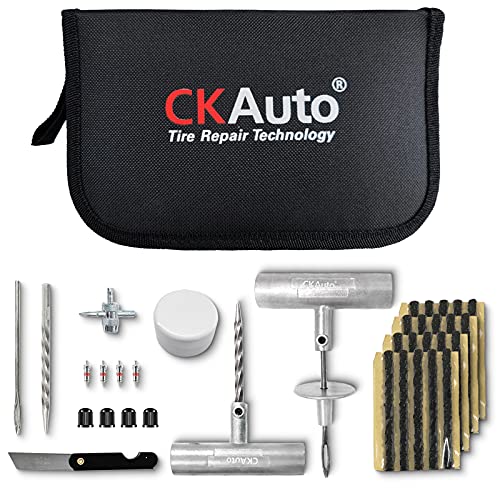 CKAuto Universal Tire Repair Kit, Professional Heavy Duty Emergency Tool | for Flat Tire Puncture Repair, 36-Piece Value Pack, Tire Plug Kit for Cars, SUVs, Motorcycles, Trucks, RVs, and More - size: 36 pcs