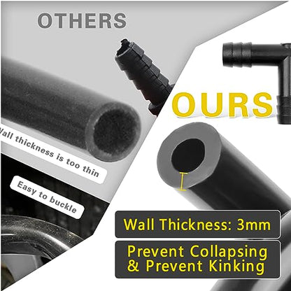 Shineyoo Silicone Vacuum Tubing Hose 6.6 FT 6PCS With Vacuum Connector 12 Sizes 128PCS, 1/8" 5/32" 3/16" 1/4" 5/16" 3/8" ID High Performance 130PSI, Engine Automotive Vacuum Silicone Hose Line Kits - size: 1/8"+5/32"+3/16"+1/4"+5/16"+3/8"+Connector
