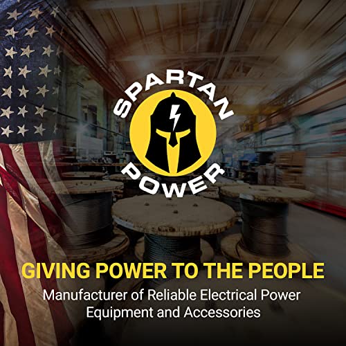 Spartan Power Black 8 Foot, Battery Cable, Negative Only 3/8" M10 Made in USA - color: 1/0 AWG-BLACK-3/8", size: 8-FT
