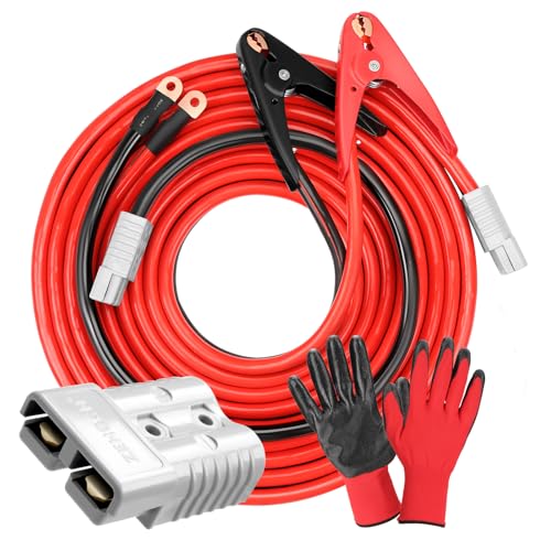 Heavy Duty Booster Jumper Cables, 25 Feet 1000A 1 Gauge Automotive Booster Cables with Quick Connect Plug Jumper Cables Kit for Car, SUV, Trucks, RV up to 8-Liter Gasoline - size: 1 Gauge 25 Feet