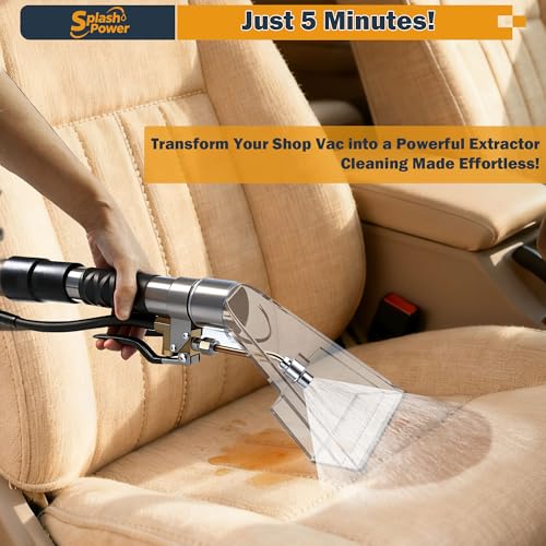 Shop Vac Extractor Attachment Kit for Wet/Dry Vacuum, Universal Hose Adapter for Carpet Upholstery Cleaning & Auto Detailing - size: Small B with Spray Nozzle and Water Hose