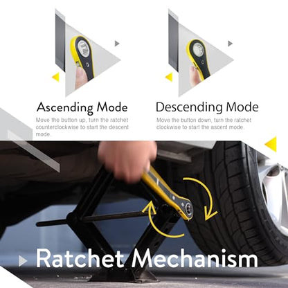 Car Jack Kit 2 Ton Scissor Jack with Lug Wrench Auto Tire Change Tool | Portable emergency kit, Cars & SUVs, Spare tire changing, LED headlamp, Tire pressure gauge, Work gloves - size: Car Jack Kit 2 Ton + Lug Wrench