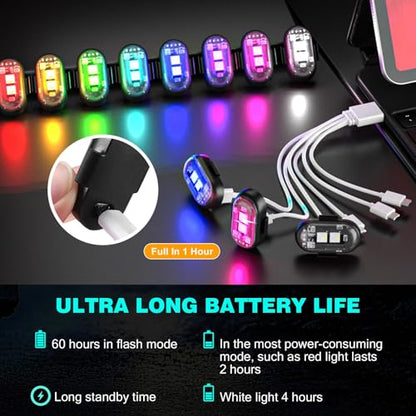 6PCS Wireless LED Lights for Car, Remote Control RGB Lights for Bike Trucks | Rechargeable RGB LED Lights Create Custom Lighting Effects for Cars, Motorcycles, Trucks, Drone, Camping, Outdoor Events - size: 6PCS