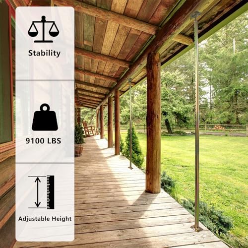 2 Pack 59" - 100" Adjustable House Floor Screw Jack Post for Leveling | 8ft Floor Joist Support Jack Pole Rod, Fit for Basement Ceiling Crawlspace Beam Roof Wall Stair - size: 59-100 inch