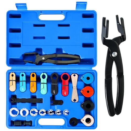 26PCS Fuel Line Disconnect Tool Set | Ac Line Disconnect Tool, Fuel Line Removal Tool, Professional Fuel, A/C, Transmission Line Removal Set with Disconnect Pliers