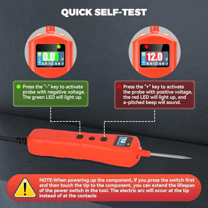 Automotive Power Circuit Probe Tester DC 9-30V Test Light，Electrical Circuit Tester with LED Light & LCD Display, Detects Voltage/Resistance/Diode，Car Short Finder Tool