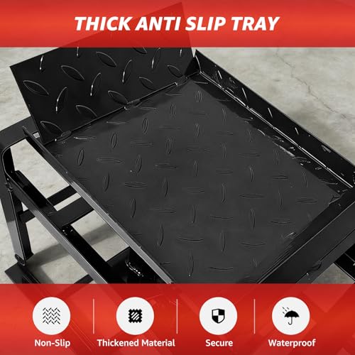 Hydraulic Car Ramps, 2-Pack 11000LBS Capacity, Adjustable 9.3-14 Inch Low Profile Design with Anti-Slip Surface for Oil Change on Cars, SUVs, Trucks (Black)