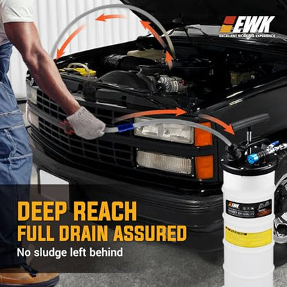 EWK 6.5L Pneumatic/Manual Oil Extractor, Oil Change Pump for Automotive Fluids Vacuum Evacuation, Fluid Extractor Pump Tool for DIY Mechanics - size: 6.5L