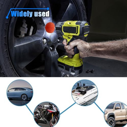 6PCS Car Buffing Polishing Pads for Drill Attachment- Auto Cone Metal Polish Foam Sponge Buffing Polishing Balls for Wheel Hub Cleaning- Car Buffer Polisher Kit for Auto Wheel Care & Detail Cleaning
