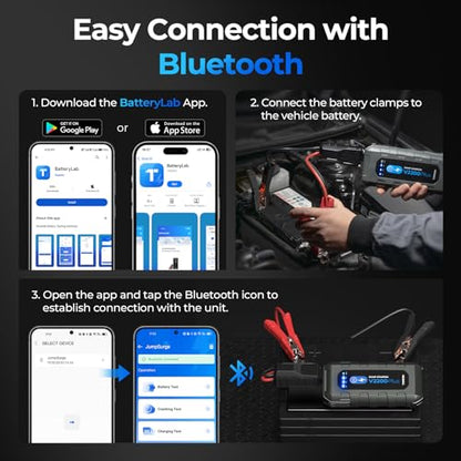Car Battery Jump Starter and Battery Tester TOPDON 2-in-1 2200A Peak Jump Starter for Up to 8L Gas/6L Diesel Engines 12V Portable Booster and Tester - size: 2200A
