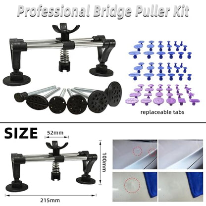 Car Dent Puller Kits,101 pcs Paintless Dent Removal Tools,Auto Body Dent Repair Tool Kit,with M16 Slide Puller,Bridge Puller,Dent Lifter,Rubber Hammer,Glue Gun,Knock Down Pen and More.