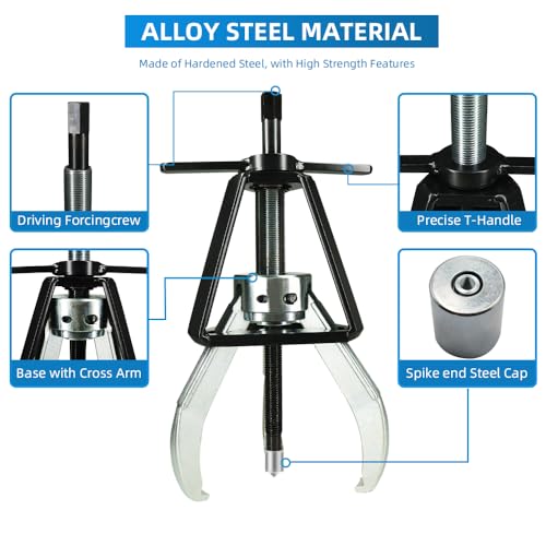 BESTOOL 3 Jaw Gear Puller, 2 Ton Pulley Puller Tool, Removal Tool for Gears, Pulley, Flywheel - size: 3Jaw 2 Ton