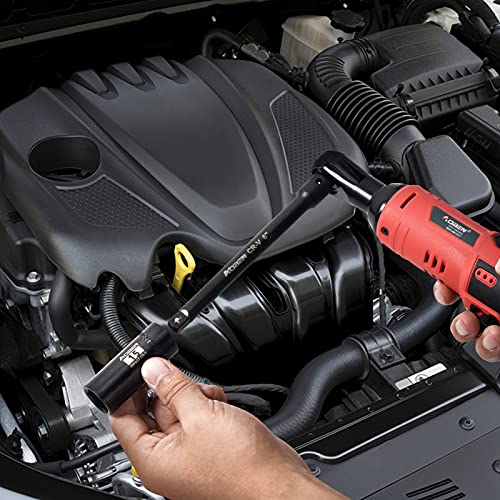 AOBEN 1/4-Inch Drive Impact Socket Set, 54 Pieces, 6 Point, SAE/Metric, (5/32" - 9/16" ，4mm -15mm)，Deep/Shallow, Cr-V Steel, Includes Extension bars and Socket Adapter - size: 1/4-Inch 54PCS