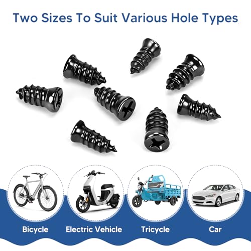 60pcs Tire Repair Screws Kit with Pliers and Screwdriver, Vacuum Rubber Nails Self-Service Flat Tire Plug Kit for Tubeless Car, Truck, Motorcycle, ATV, Tractor Puncture Emergency Repair