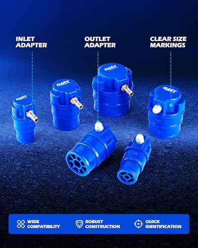 Orion Motor Tech Turbo Boost Leak Tester Set, Turbo System Leakage Tester Kit with Smoke Adapter 6 Pairs of Stepped Adapters 1.2" to 3.5", Turbo Pressure Leak Tester for Cooling Emission Exhaust Pipes
