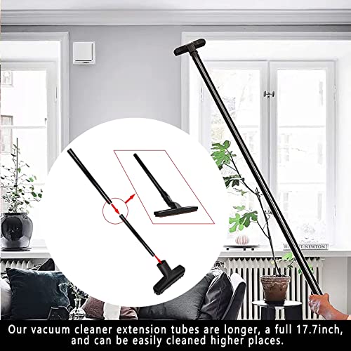 14Pcs Universal Vacuum Attachment Professional Shop Vac Accessories Wet Dry Vacuum Hose Adapter with Hair Brush Extension Wand Flexible Crevice Tool fit 2 1/2" to 1 1/4" and 1 7/8" to 1" Vacuum Hose