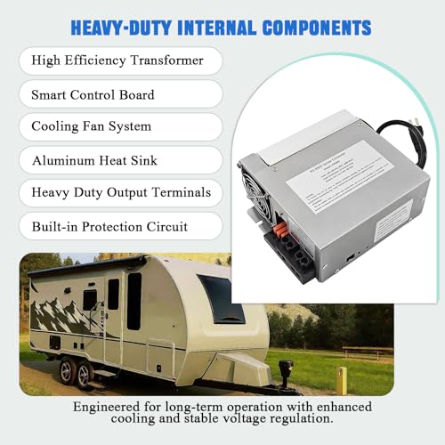 PD9360 RV Converter Charger 60 Amp 1000W, 120V AC to 12V DC RV Power Converter, Built-in Charge Wizard, Compatible with 9300 Series, AGM Lithium LiFePO4 Lead Acid Battery Charger for RV Camper Trailer - size: 9360