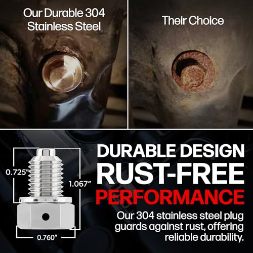 Votex - Made in USA - M12 X 1.5MM Magnetic Engine Oil Drain Plug fits BMW, Mini, Toyota - Stainless Steel - Part Number DP010 - size: M12 X 1.5 Magnetic Drain Plug
