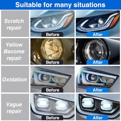 100ML Headlight Repair Kit, Automobile Headlight Restoration Kits,Car Headlight Polish Repair Tool, Glass Scratch Repair Headlight Renovation - size: 100ML