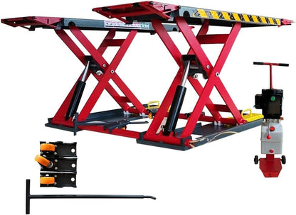 KT-X77 Portable Mid Rise Scissor Lift 7000Lbs Capacity, 39.37" Max Height 110V/60Hz/1PH, Adjustable Heavy Duty Quick Jack Manual Release