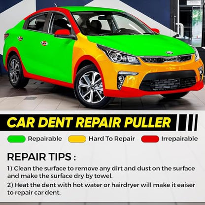 Professional Car Dent Repair Kit - 2-in-1 Slide Hammer T-Bar Bridge Puller with 100W Hot Glue Gun Rubber Hammer and 76 Tabs - for Auto Body Paintless Removal on Vehicles Appliances and Metal Surfaces - size: Dent Puller Kit-B
