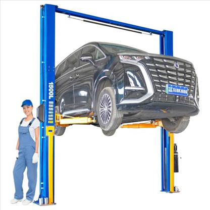 XK-1500L Overhead Auto Lift Car Lift 3+3 Enhanced Lifting Arm Capacity 15000 Lbs Truck Hoist with 36 Months Parts Replacement - color: Model 1500L-220V