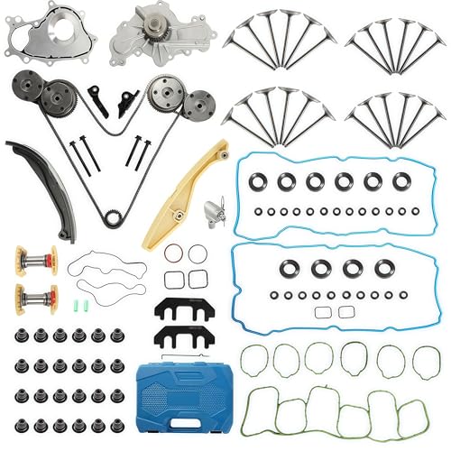 Timing Chain Kit Water Pump Gasket Set Fit For Ford Lincoln 11-18 3.5L 3.7L | Engine Camshaft Holding Tool Kit Fit For F-150 Expedition Taurus Transit Mustang Navigator Nautilus Mark LT 90738S AT4Z8501A