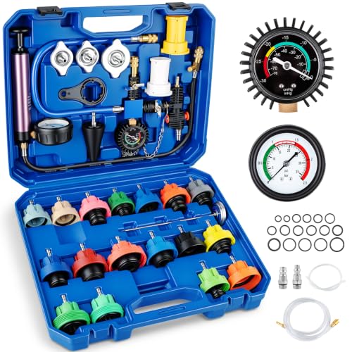 33 Pcs Coolant Pressure Tester & Vacuum Refill Kit, 23 Adapters