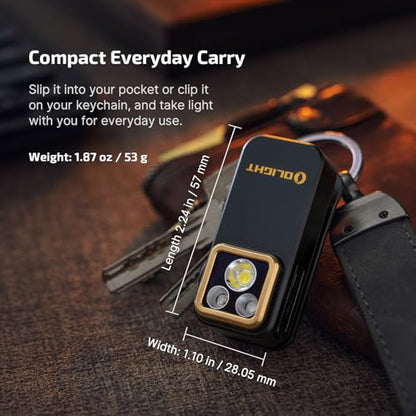 OLIGHT Oclip Pro S Pocket EDC Clip-on Flashlight, Black | RGB, UV, 600 Lumens, USB-C Charging, Flash Modes, Magnetic Clip, Inspection, Signaling, Work, Outdoor Use - color: Black