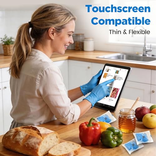 5 Mil Blue Nitrile Gloves Disposable, Small 100Pcs + 5 Bonus Travel Packs, Food Service, Non latex, Powder Free, Textured Grip for Cleaning, Cooking Food Prep, Kitchen, Nail Tech, Pet Care - color: Blue(110 Pcs), size: Small