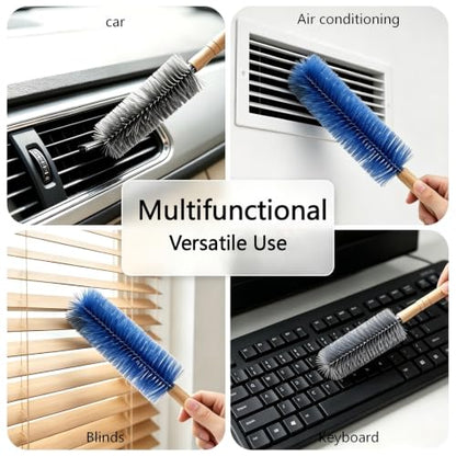 Fan Cleaning Brush Bendable Microfiber Head Wear | Resistant Comfortable Handle Washable Reusable Crevice Cleaning For Electric Fans Car Vents, Home Essential Rv accessories - color: Gray