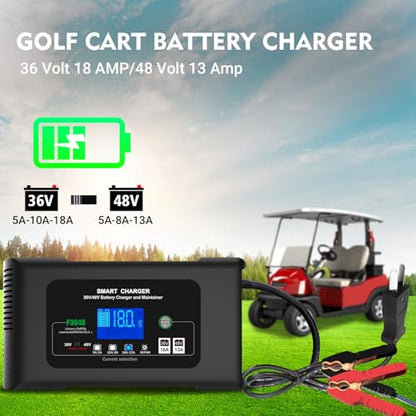 Golf cart Battery Charger, 36V 18A and 48V 13A Trickle Charger,36 Volt Golf Cart Charger,for Club Car,EZGO & Yamaha,Lithium,LiFePO4,Lead-Acid AGM/Gel/SLA..Battery Chargers,Crowfoot Plug - size: Crowfoot Plug