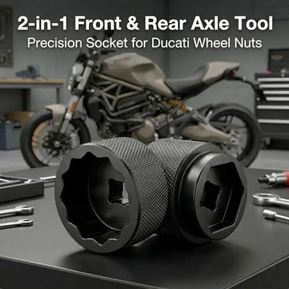30mm / 36mm Axle Nut Socket Tool for Ducati Motorcycles - Front & Rear Wheel Nut Wrench Compatible with Multistrada V4, DesertX, Monster 821, Panigale 899/959-1/2" Drive Heavy Duty Steel