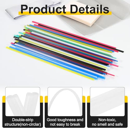 HARFINGTON 2set(10pcs) Plastic Welding Rods 20inch PP Welding Strips Welder Rods for Car Bumper Kayak Daily Repair Plastic Welder Car Bumpers, White - color: White, size: 20inch