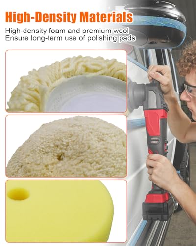 7" Polishing and Finishing Pad Kit Replace 49-36-2783 49-36-2784 49-36-2785, Fit for Milwaukee M18 Polisher 2738, 7 inch