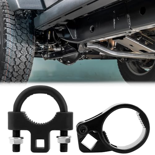 QWORK Inner Tie Rod Removal Tool with 3/8'' & 1/2'' Drive Sizes, 27-44mm Tie Rod End Wrench Tool for Tight Spaces