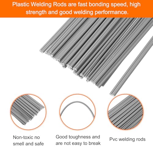 MECCANIXITY 30pcs 8 Inch Plastic Welding Rods PVC Welding Strips Welder Rods for Plastic Welder, Car Bumper, Kayak Repair, Grey - color: Grey, size: 8 Inch