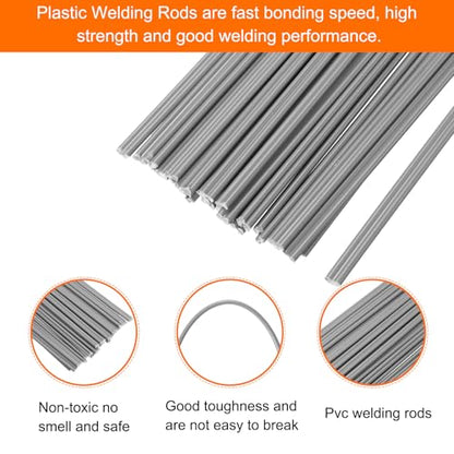 MECCANIXITY 30pcs 8 Inch Plastic Welding Rods PVC Welding Strips Welder Rods for Plastic Welder, Car Bumper, Kayak Repair, Grey - color: Grey, size: 8 Inch
