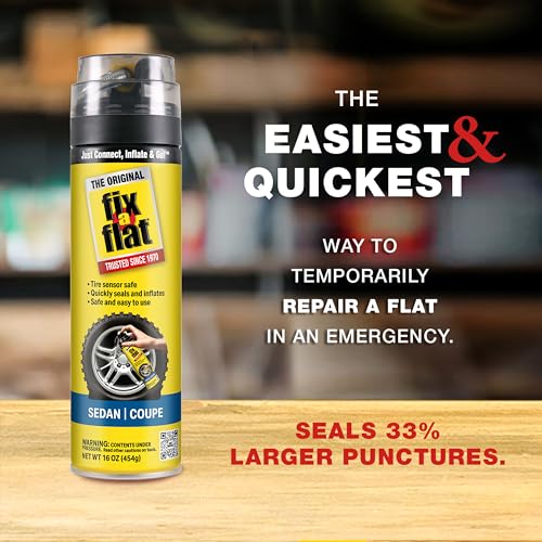 Fix-A-Flat S60430 Aerosol Emergency Flat Tire Repair and Inflator, for Large Tires, Eco-Friendly Formula, Universal Fit for All Cars and Small Trucks/SUVs, 20 oz. (Pack of 1) - size: 20oz