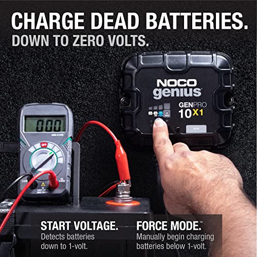 NOCO Genius GENPRO10X1: 1-Bank, 10A Onboard Battery Charger - 10A Per Bank, 12V Waterproof Marine Charger with Overcharge Protection & Temperature Compensation – for Lead-Acid & Lithium Batteries | Charges 1 Battery at Once, IP68 Waterproof, Overcharge Pr