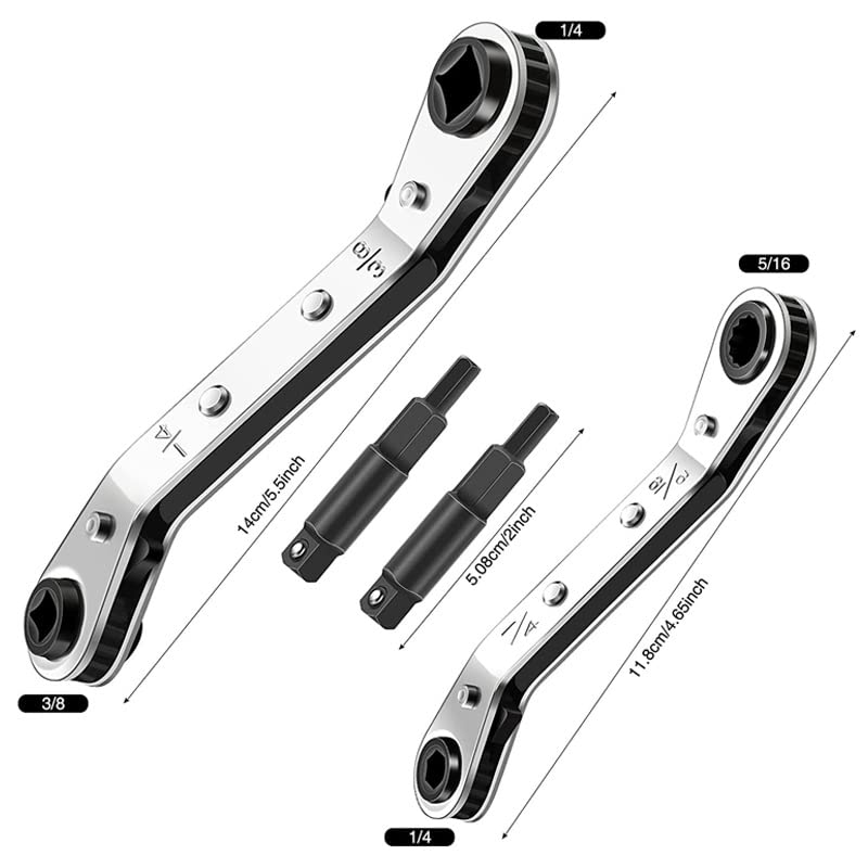 cSeao SAE Box End Reversible Ratcheting Wrenches Set, 3/16 1/4 5/16 Ratchet Box Wrench Set, Repair Wrench Set,Socket Spanner Tool - size: SAE